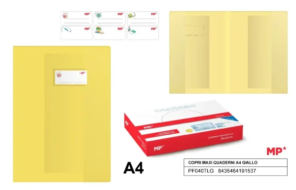 MP COPRIMAXI QUADERNI A4 GIALLO TRASPARENTE
