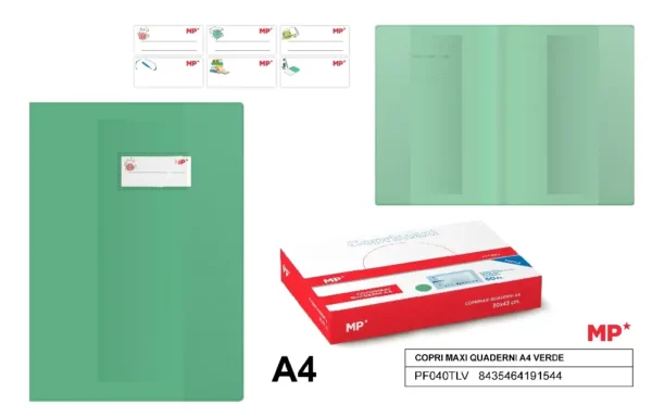 MP COPRIMAXI QUADERNI A4 VERDE TRASPARENTE