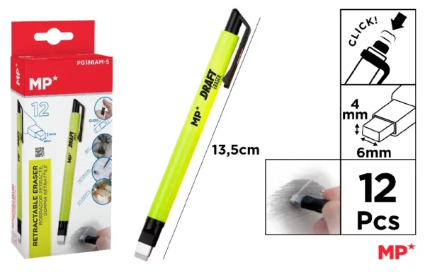 MP GOMMA DI PRECISIONE A SCATTO GIALLO FLUO