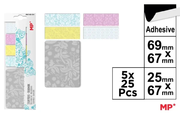 MP SEGNAPAGINE ADESIVI 67X25MM 25PZ FIORI