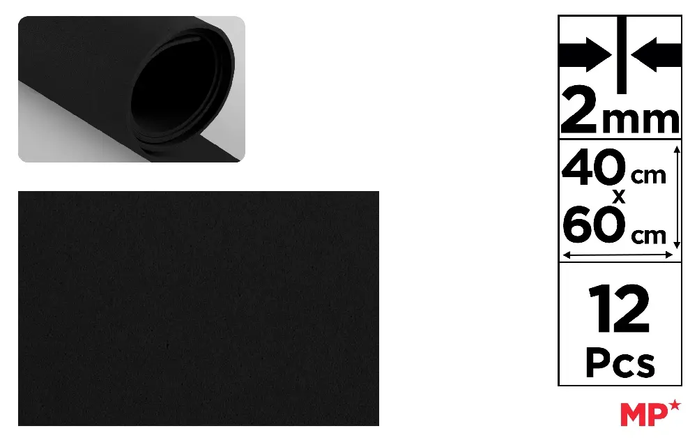 MP GOMMA EVA 60X40CM SP 2MM NERO