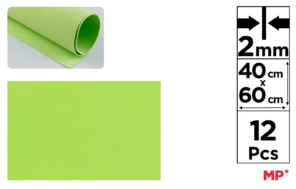 MP GOMMA EVA 60X40CM SP 2MM VERDE PISTACCHIO