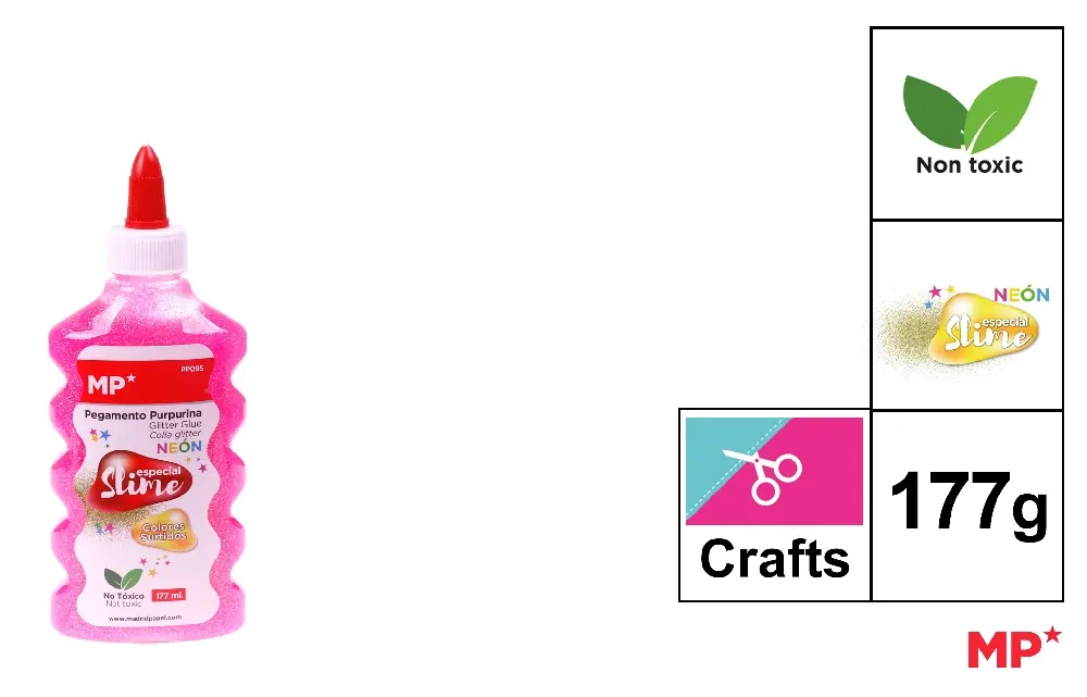 MP COLLA GLITTER COL. NEON 177ML ROSA