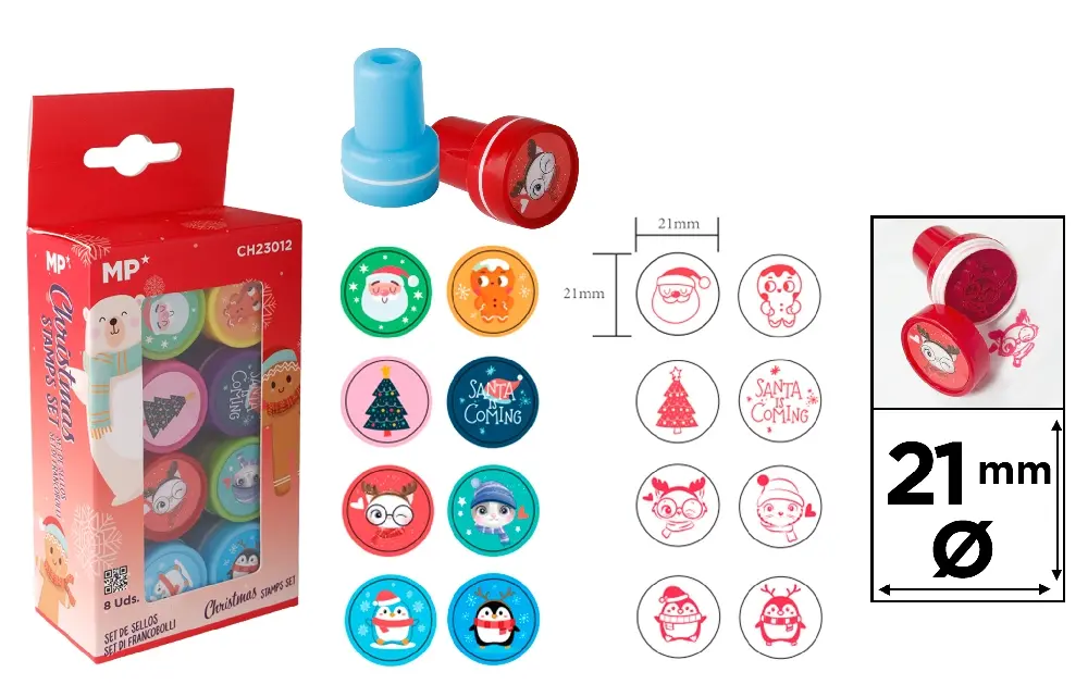 MP SET DI TIMBRI NATALIZI PER BAMBINI 8 PEZZI