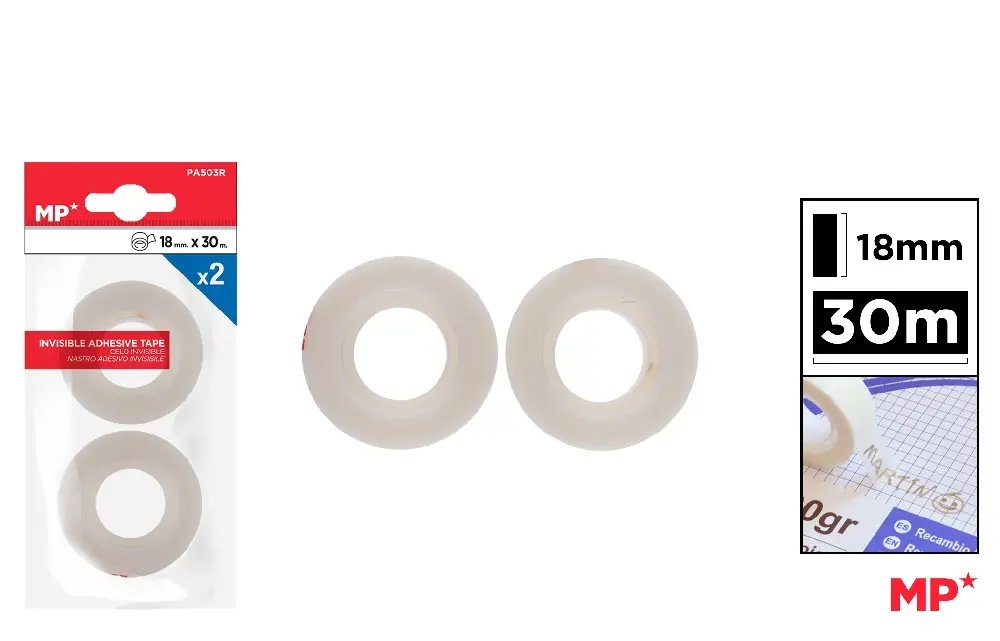 MP NASTRO ADESIVO INVISIBILE 18MMX30M 2PZ