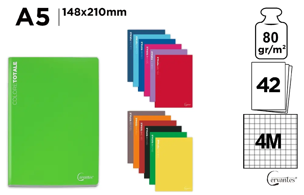 CERVANTES QUADERNO A5 42FF/80GR 4M