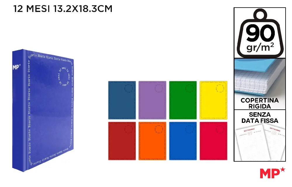 MP DIARIO SENZA DATA FISSA 12 MESI 13.2X18.3CM