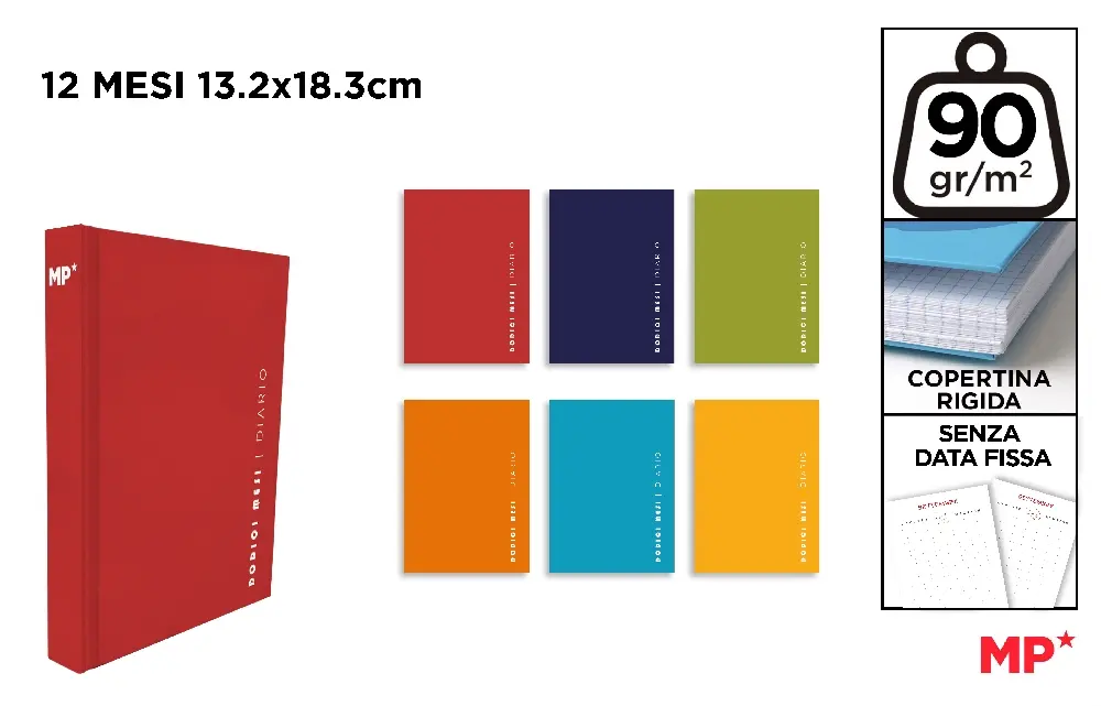 MP DIARIO SENZA DATA FISSA 12 MESI 13.2X18.3CM