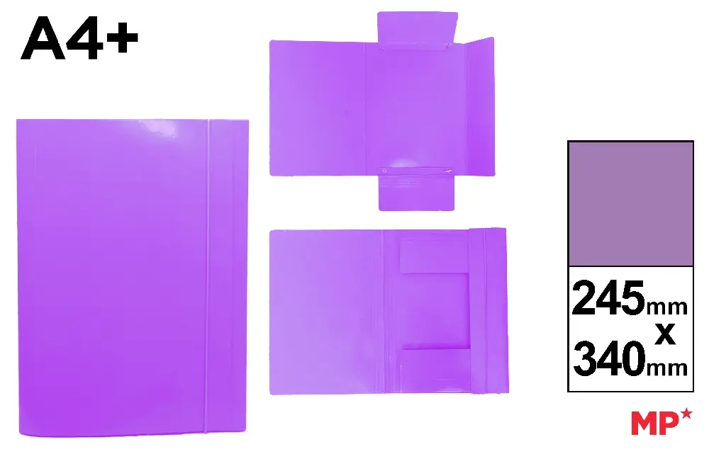 MP CARTELLA 3 LEMBI CON ELASTICO 26X35 VIOLA