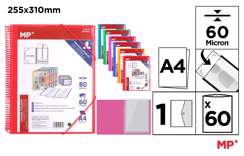 MP PORTALISTINI PERSONALIZABILE SPIRALATO A4 60 BU