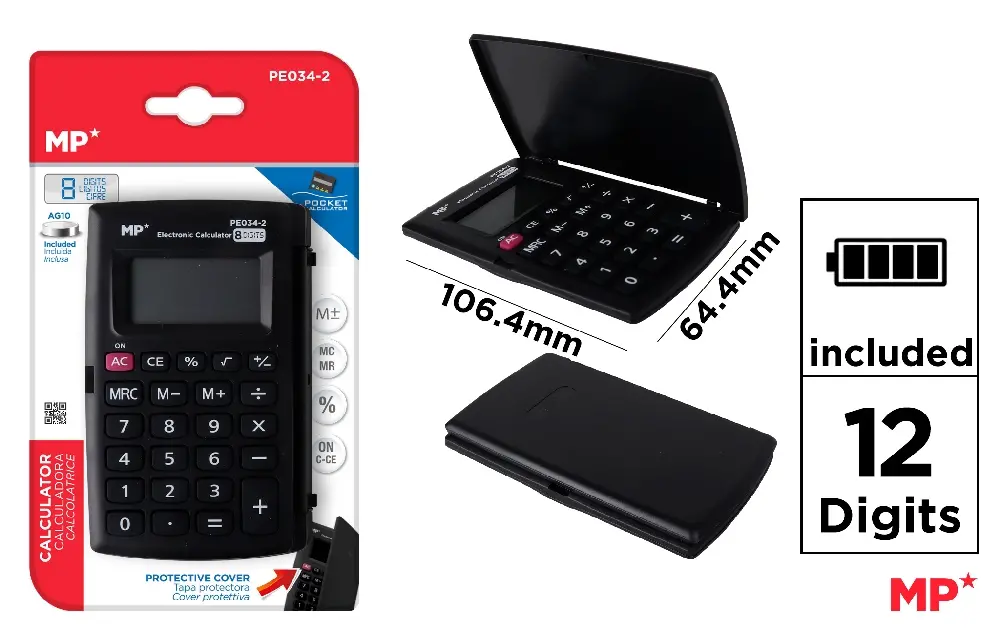 MP CALCOLATRICE DA TASCA CON COPERTINA