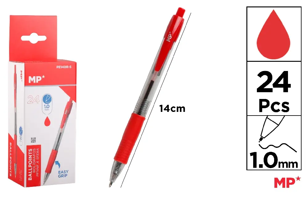 MP PENNE SFERA A SCATTO 1.0MM ROSSO