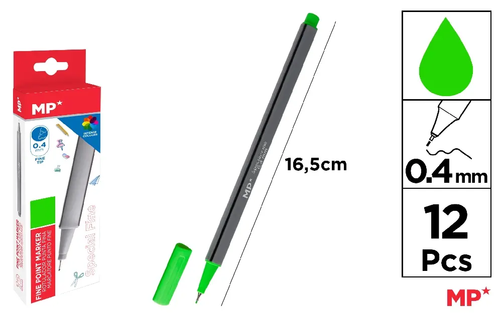 MP PENNA PUNTA FINE 0.4MM VERDE MELA