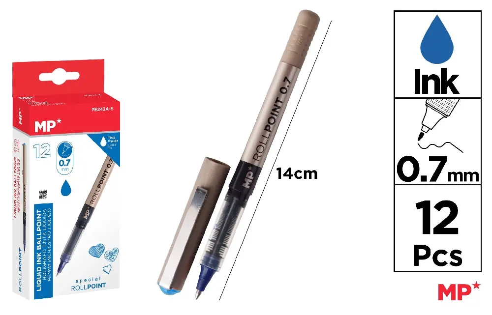 MP PENNA INCHIOSTRO LIQUIDO G7 0.7MM BLU
