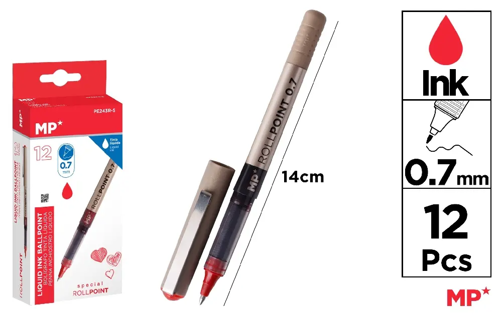 MP PENNA INCHIOSTRO LIQUIDO G7 0.7MM ROSSO