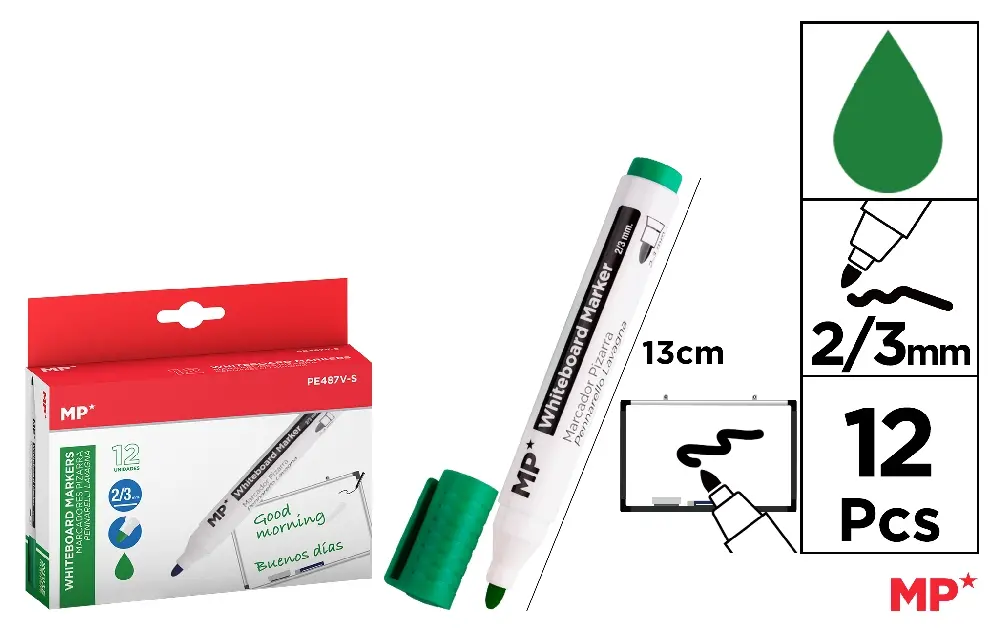 MP PENNARELLO LAVAGNA PUNTA TONDA 2/3MM VERDE