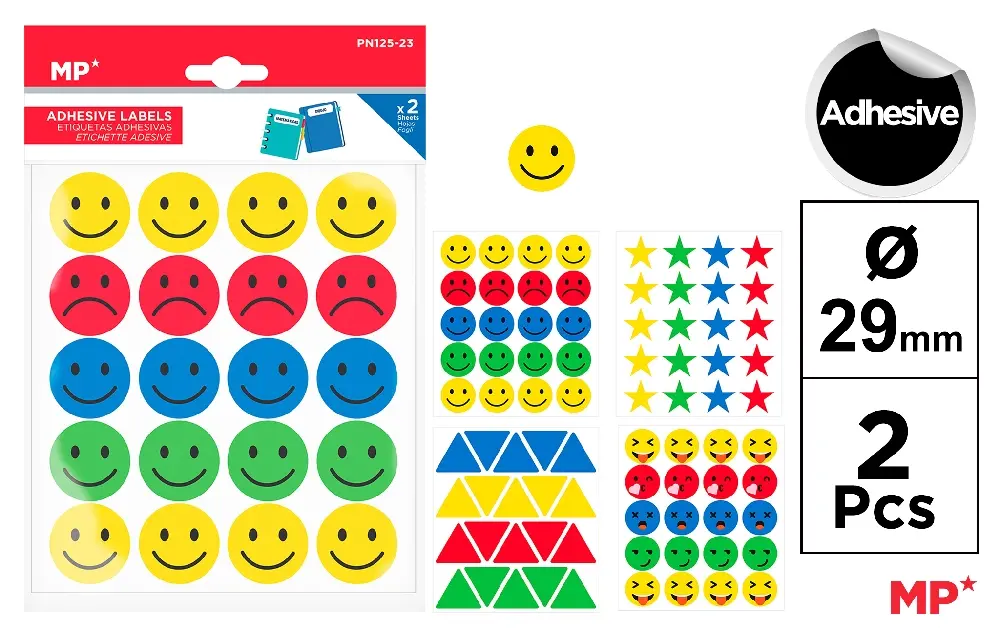 MP ETICHETTE ADESIVE ROTONDE 29MM EMOTICONS