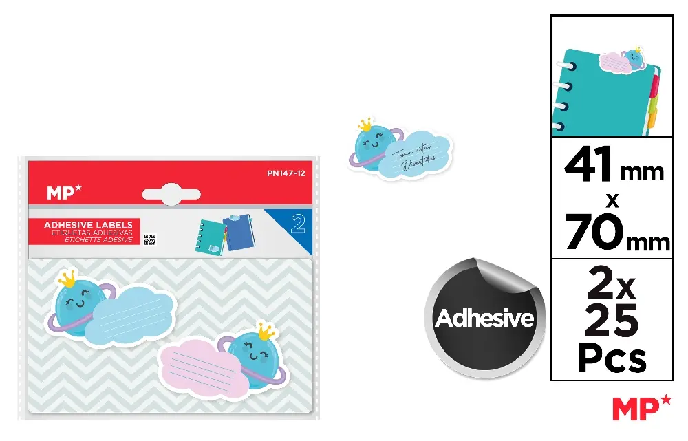 MP SEGNAPAGINE ADESIVI 70X41MM 5PZ NUVOLE