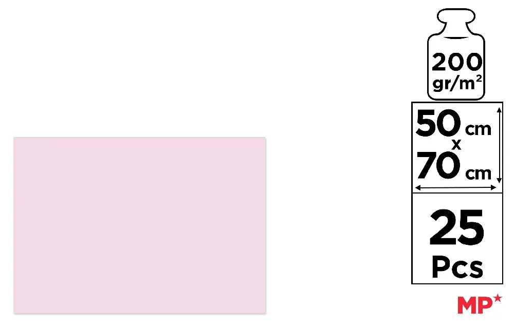 MP CARTONCINO 70X50CM 200G 25F ROSA