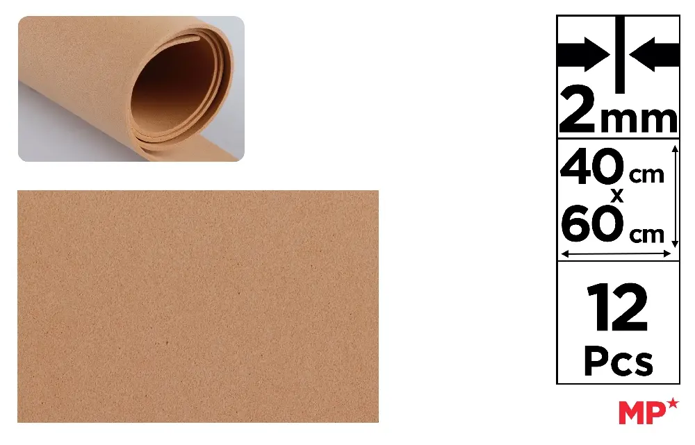 MP GOMMA EVA 60X40CM SP 2MM MARRONE