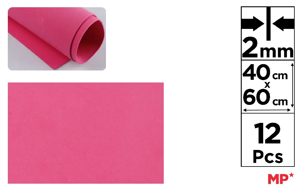 MP GOMMA EVA 60X40CM SP 2MM ROSSO ANGURIA