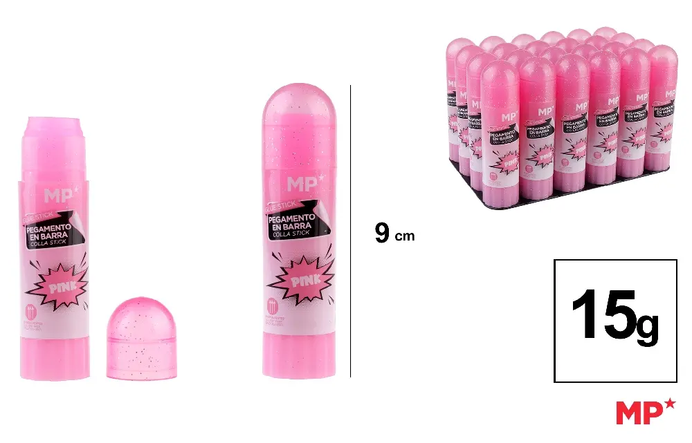 MP COLLA STICK GLITTER 15G ROSA