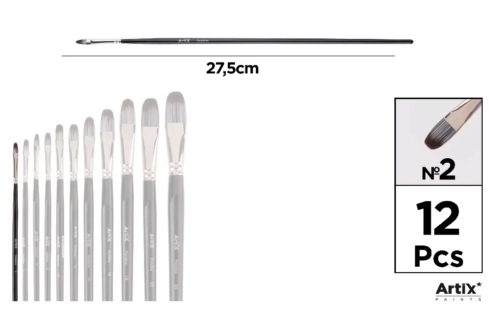 ARTIX PENNELLO PROF LINGUA GATTO 2 12PZ NERO