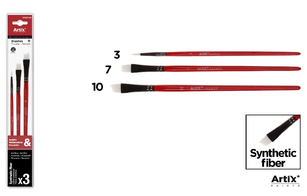 ARTIX SET PENNELLI PROF 20CM 3PZ ASSORT MARRONE