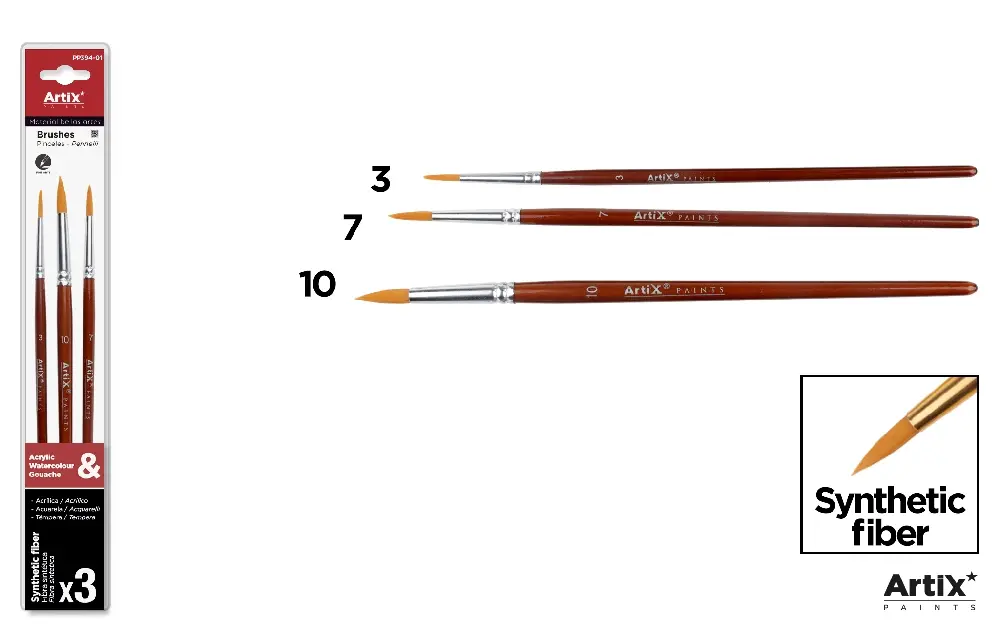 ARTIX SET PENNELLI PROF 19.5CM 3PZ ASSORT MARRONE