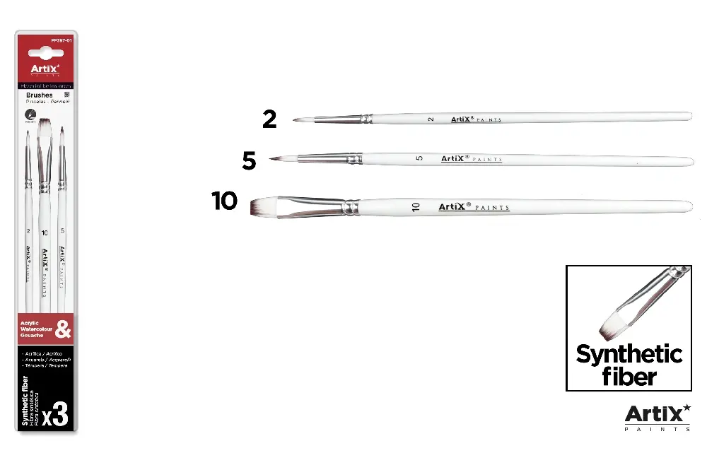 ARTIX SET PENNELLI PROF 19.5CM 3PZ ASSORT BIANCO