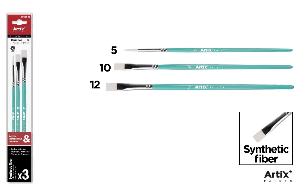 ARTIX SET PENNELLI PROF 19.5CM 3PZ ASSORT VERDE AQ