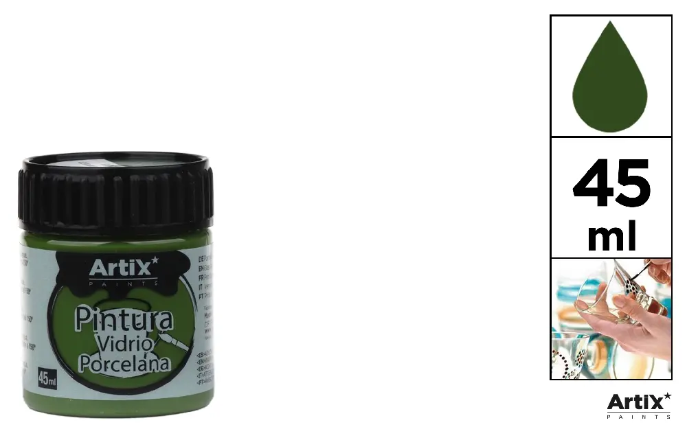 ARTIX PITTURA PER CERAMICA/VETRO 45ML VERDE
