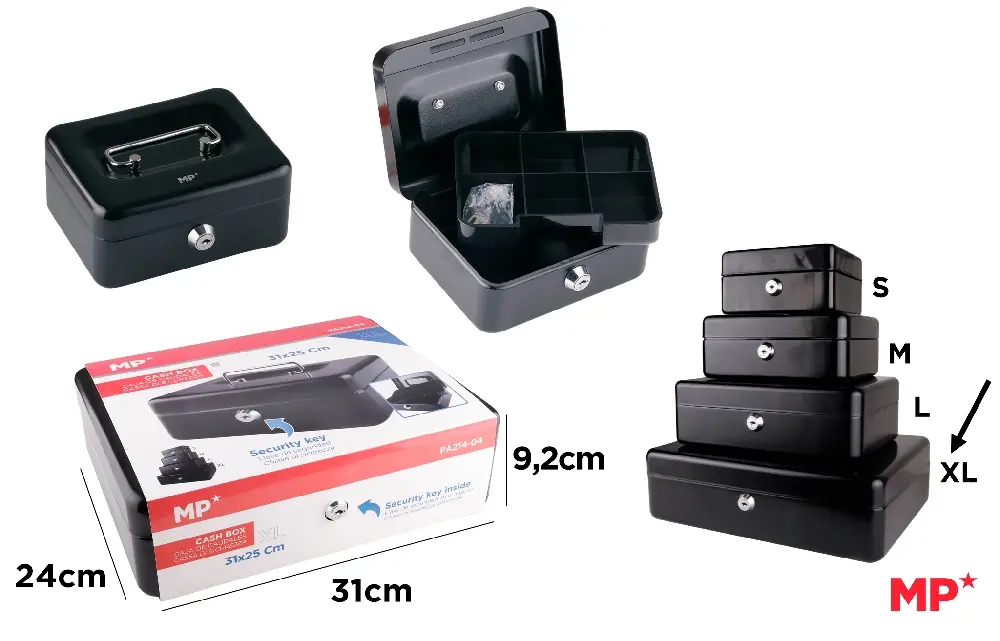 #MP CASSETTA PORTATILE XL 31X24X9.2CM + CHIAVE