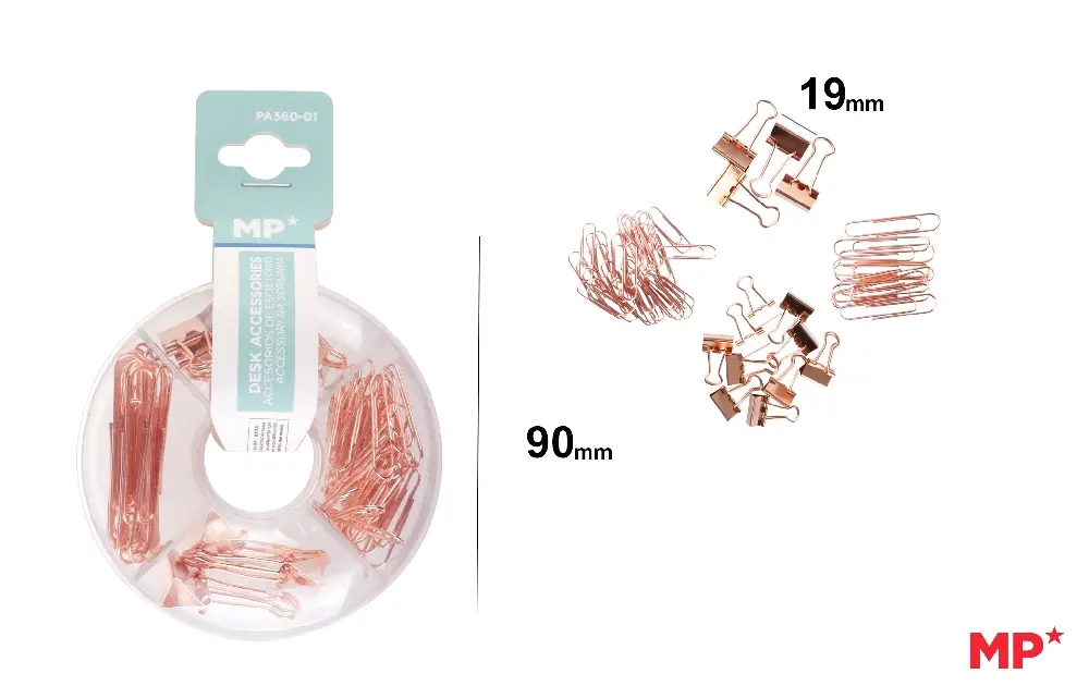 MP SET FERMAGLI SPILLI ORO ROSA