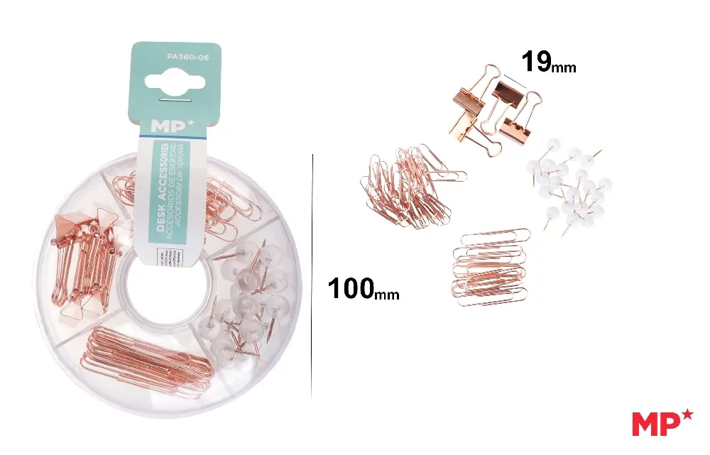 MP SET FERMAGLI SPILLI ORO ROSA