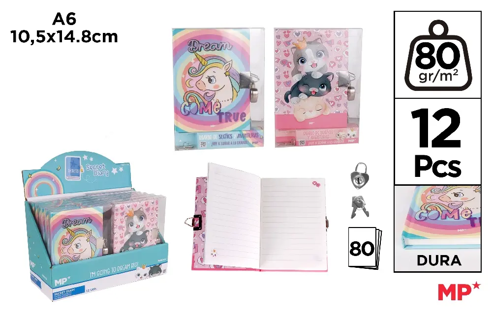 MP DIARIO SEGRETO A6 + LUCCHETTO