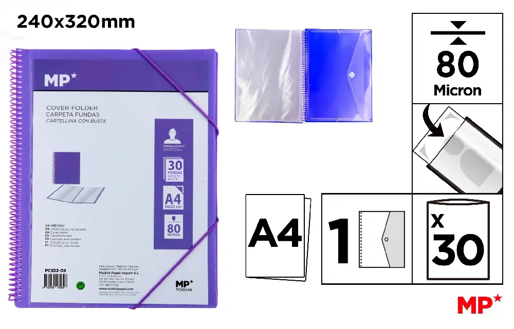 #MP PORTALISTINI SPIRAL TRASLUCIDO A4 30 BUSTE TRA