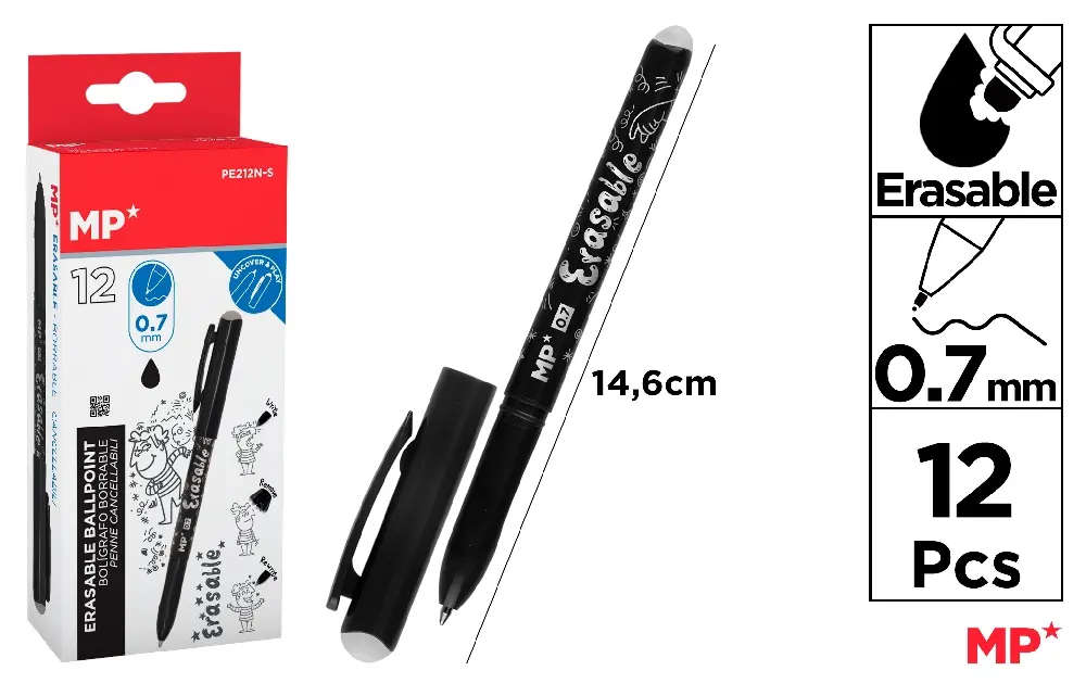 #MP PENNA SFERA CANCELLABILE 0.7MM NERO