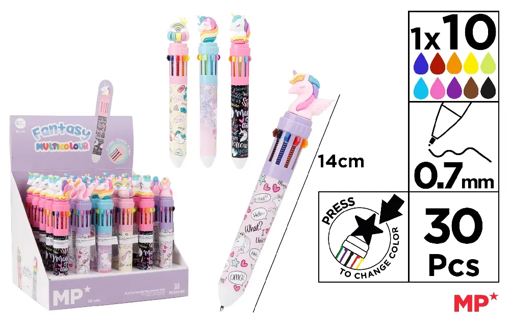 #MP PENNA SFERA 10 COLORI 0.7MM