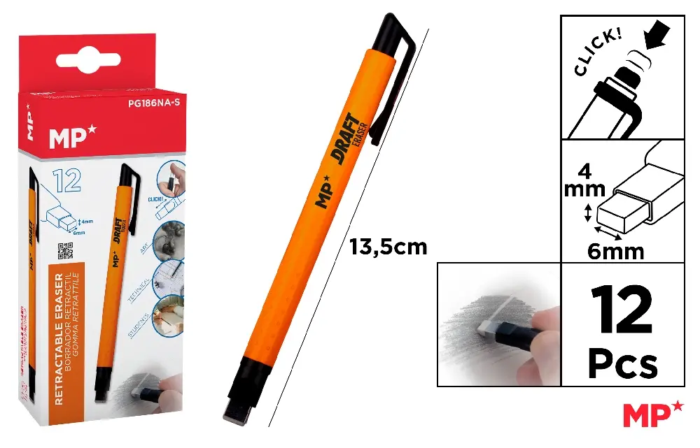 #MP GOMMA DI PRECISIONE A SCATTO ARANCIO FLUO