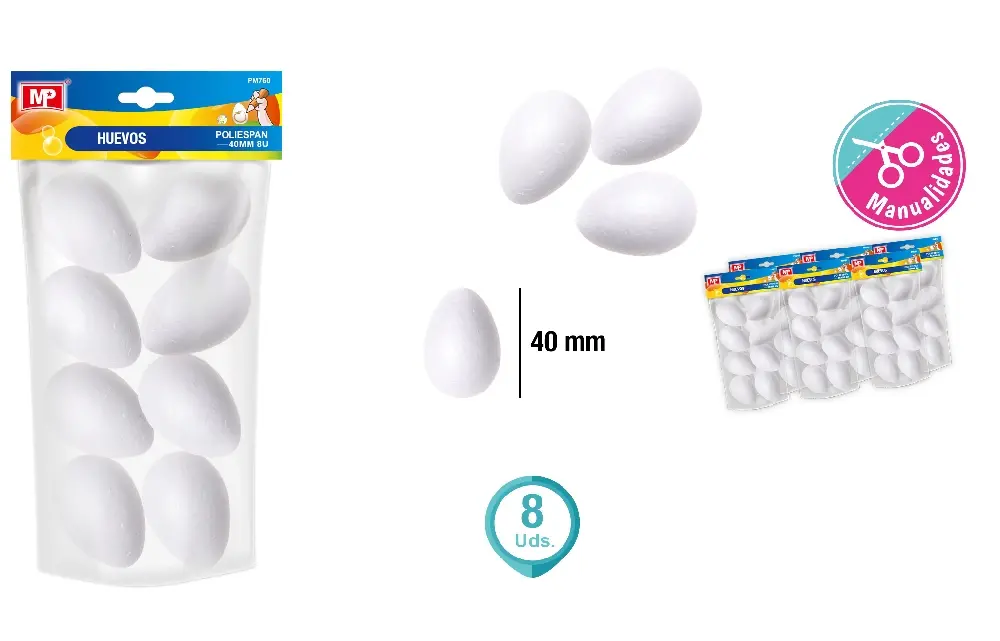 MP UOVA IN POLISTIROLO 4CM 8PZ BIANCO