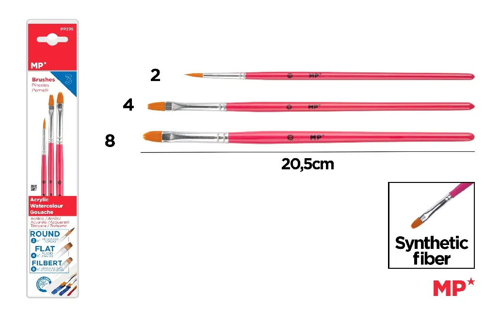 ARTIX SET PENNELLI PROF PIATTI/TONDI 3PZ ROSA