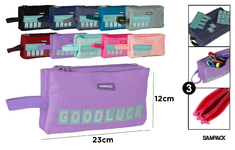 SAMPACK ASTUCCIO PORTAMATITE CON TRE ZIP